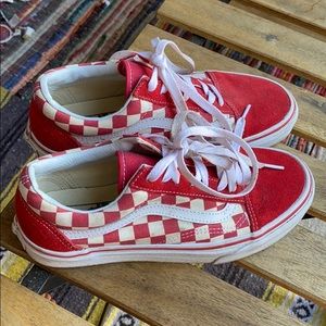 Red checkered Old Skool Vans